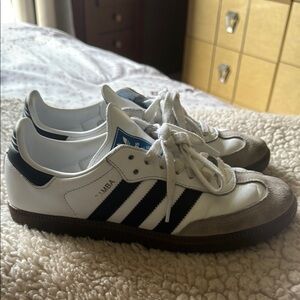 Used Adidas Samba White, Black, and Brown Men's Sneakers